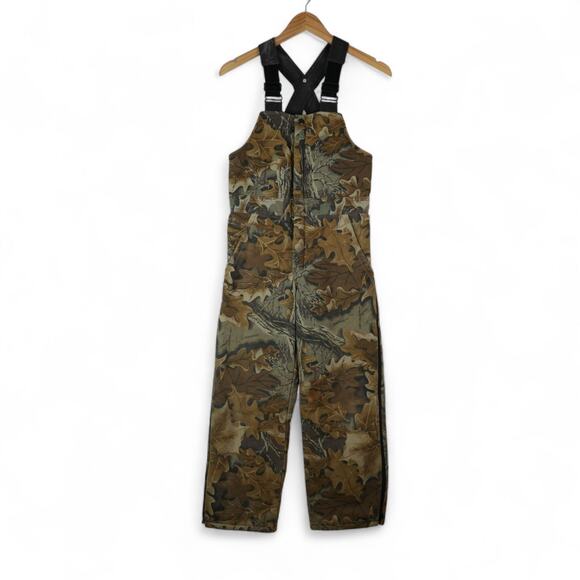 Vtg Walls Blizzard Pruf Insulated Overalls Youth 14R  Camo Hunting Bibs USA - Picture 1 of 16